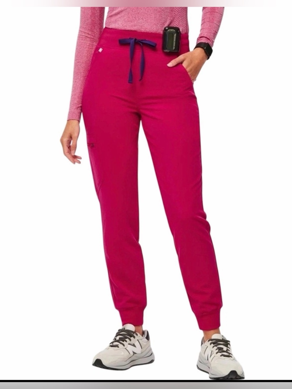 FIGS High-Waisted Zamora Joggers in Ultra Rose